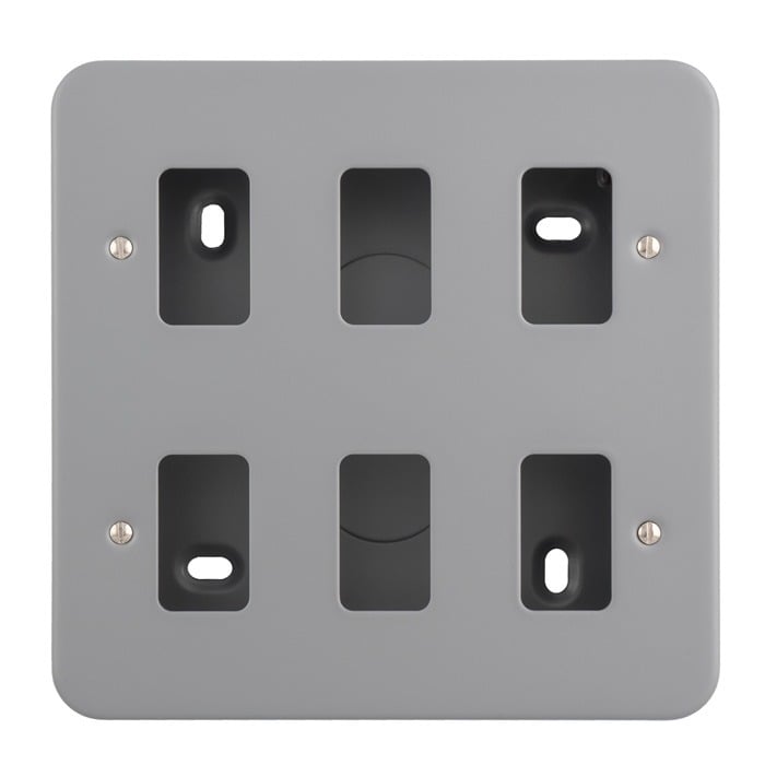 Eurolite MC-G6 Metal Clad Grid Faceplate with Back Box-6-Gang (LEAD TIME: 2-3 DAYS)