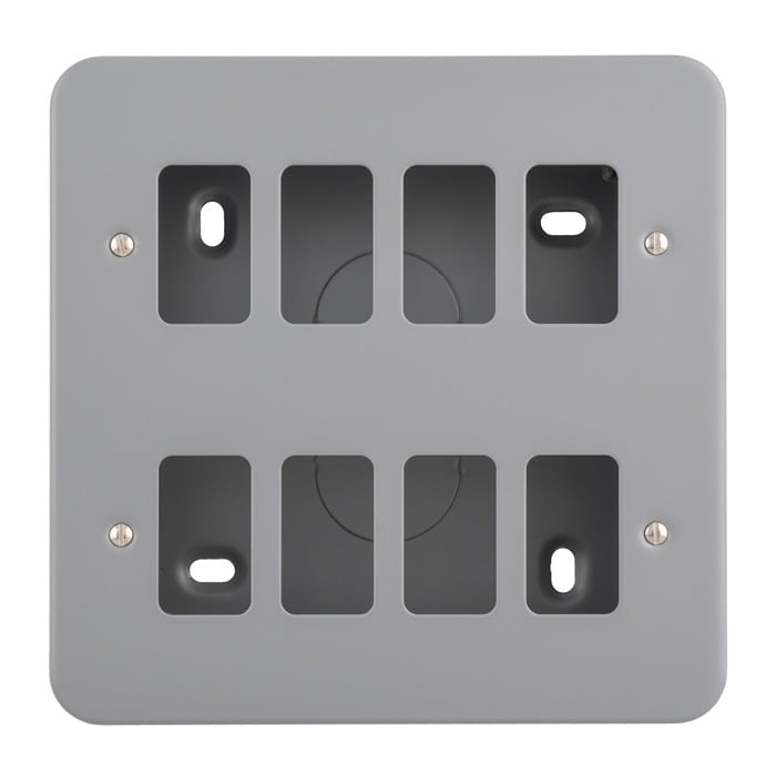 Eurolite MC-G8 Metal Clad Grid Faceplate with Back Box-8-Gang (LEAD TIME: 2-3 DAYS)