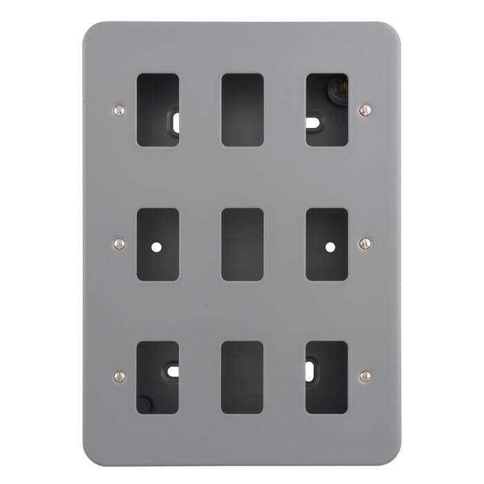 Eurolite MC-G9 Metal Clad Grid Faceplate with Back Box-9-Gang (LEAD TIME: 2-3 DAYS)