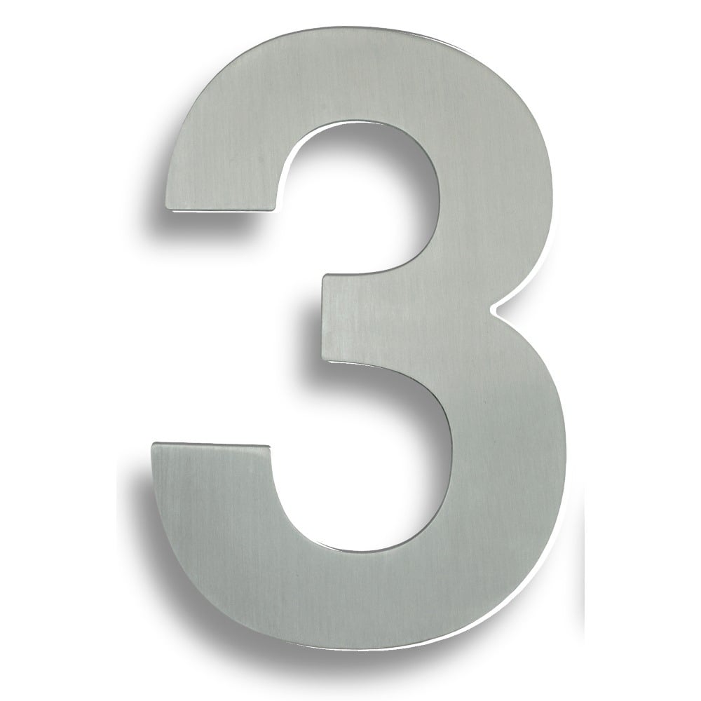 Eurospec NUM10173BSS Stainless Steel 7" Numerals (0-9) (Number 3) (LEAD TIME: 2-3 DAYS)
