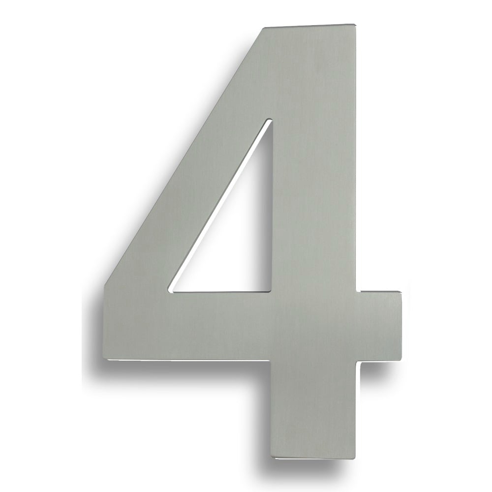 Eurospec NUM10174BSS Stainless Steel 7" Numerals (0-9) (Number 4) (LEAD TIME: 2-3 DAYS)