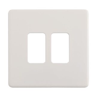 Eurolite PL-G2 Enhance White Grid Plates-2-Gang (LEAD TIME: 2-3 DAYS)