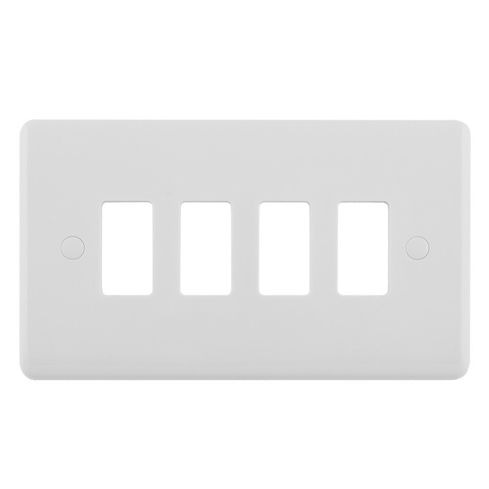Eurolite PL-G4 Enhance White Grid Plates-4-Gang (LEAD TIME: 2-3 DAYS)
