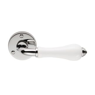 Carlisle Brass PLWCP Porcelain Lever On Round Rose White - Polished Chrome (LEAD TIME: 2-3 DAYS)