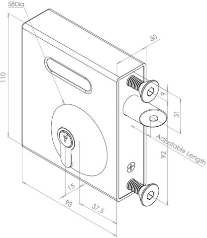 Gatemaster Bolt on Gate Deadlocking Latch - Suits 40-60mm Box Sections - Image 3