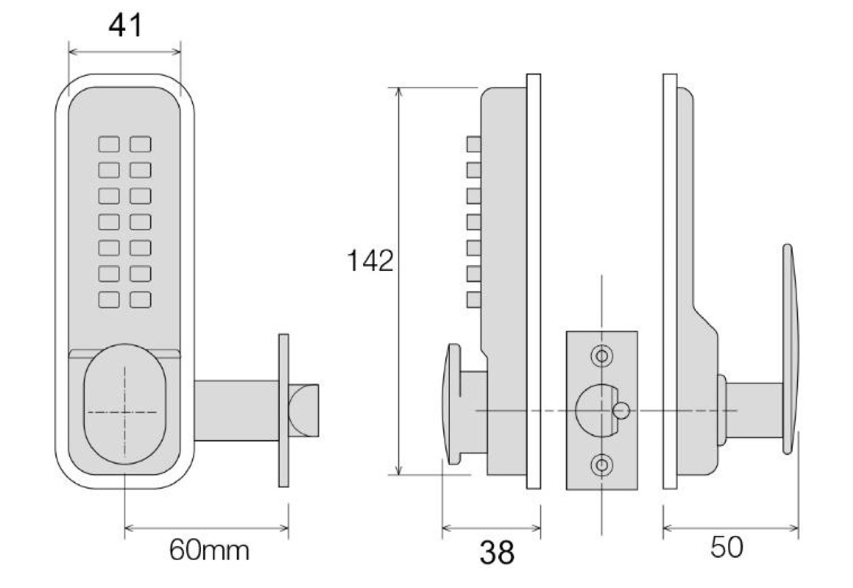 CQR SBL315/B Push Button Lock | Easy Code | Knob | Brass Plated | 1 - 11 Digits | Hold Back (LEAD TIME: 2-3 DAYS) - Image 2
