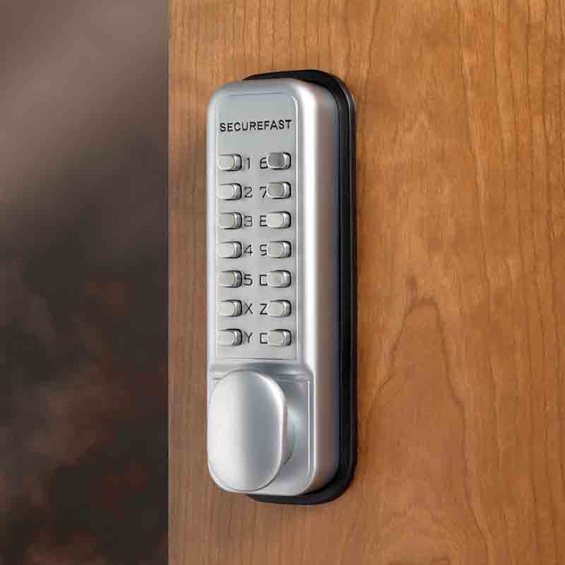 CQR SBL320/S Push Button Lock | Easy Code | Knob | Satin Chrome | 1 - 13 Digits | Hold Back (LEAD TIME: 2-3 DAYS) - Image 2