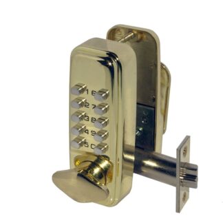 CQR SBL325/B Push Button Lock | Easy Code | Knob | Brass Plated | 1 - 9 Digits (LEAD TIME: 2-3 DAYS)