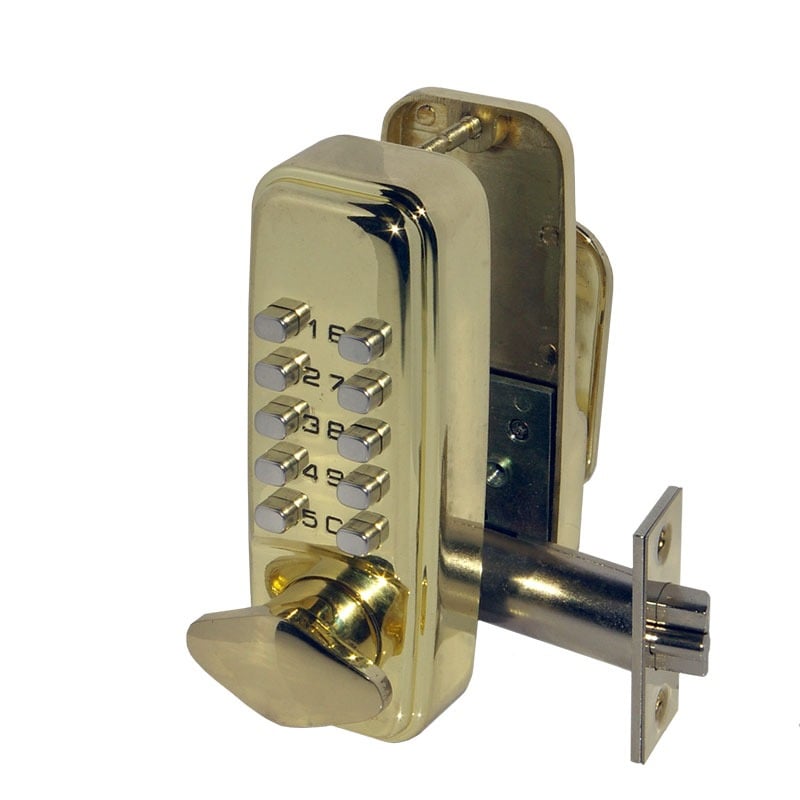 CQR SBL325/B Push Button Lock | Easy Code | Knob | Brass Plated | 1 - 9 Digits (LEAD TIME: 2-3 DAYS)