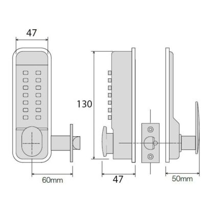 CQR SBL325/S Push Button Lock | Easy Code | Knob | Satin Chrome | 1 - 9 Digits (LEAD TIME: 2-3 DAYS) - Image 2