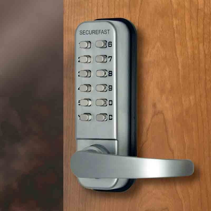 CQR SBL330/SL Push Button Lock | Easy Code Plus | Lever | Satin Chrome | 1 - 11 Digits (LEAD TIME: 2-3 DAYS) - Image 2