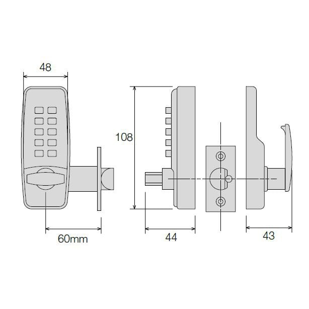 CQR SBL370/B Push Button Lock | Traditional Code | Knob | Brass Plated | 2 - 4 Digits (LEAD TIME: 2-3 DAYS)