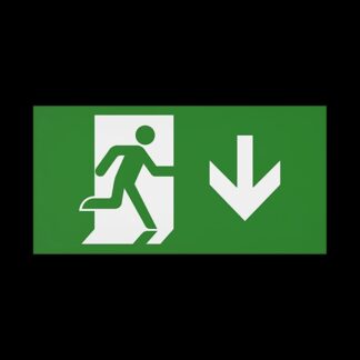 CQR SE/4/LEG/D Emergency Legend for Slim Exit Box, Arrow Down (LEAD TIME: 2-3 DAYS)