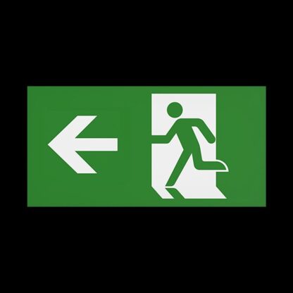 CQR SE/4/LEG/L Emergency Legend for Slim Exit Box, Arrow Left (LEAD TIME: 2-3 DAYS)