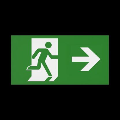 CQR SE/4/LEG/R Emergency Legend for Slim Exit Box, Arrow Right (LEAD TIME: 2-3 DAYS)