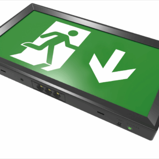 CQR SE/4/M/BK/865/I LED Emergency Slimline Exit Box c/w Arrow Down Legend - Black (LEAD TIME: 2-3 DAYS)