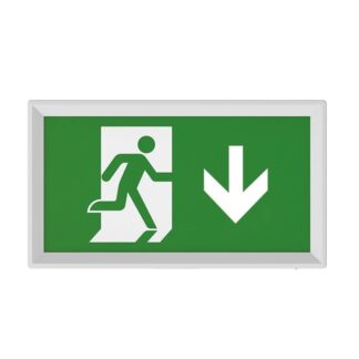 CQR SE/4/M/WH/865/I LED Emergency Slimline Exit Box c/w Arrow Down Legend - White (LEAD TIME: 2-3 DAYS)