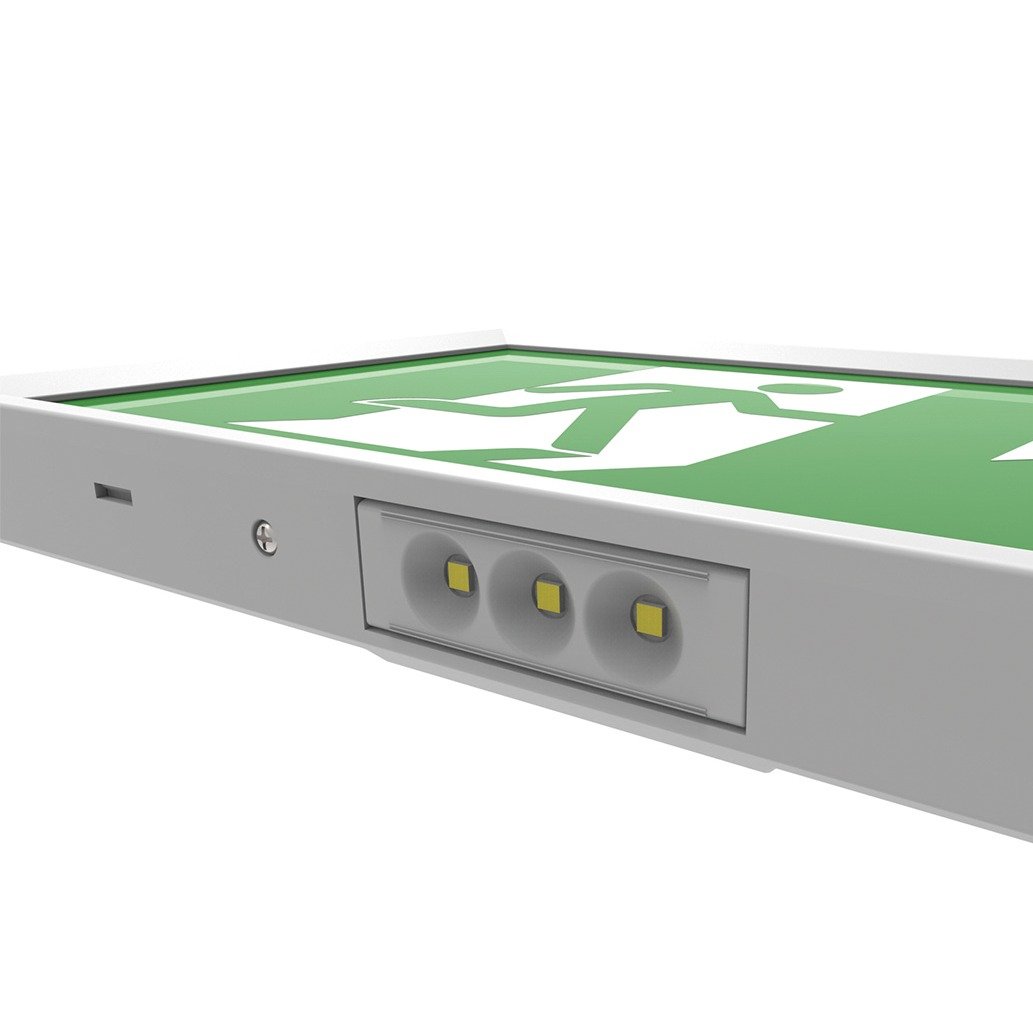CQR SE/4/ST/WH/865/I LED Emergency Slimline Exit Box - SELF-TEST- c/w Arrow Down Legend - White (LEAD TIME: 2-3 DAYS) - Image 2