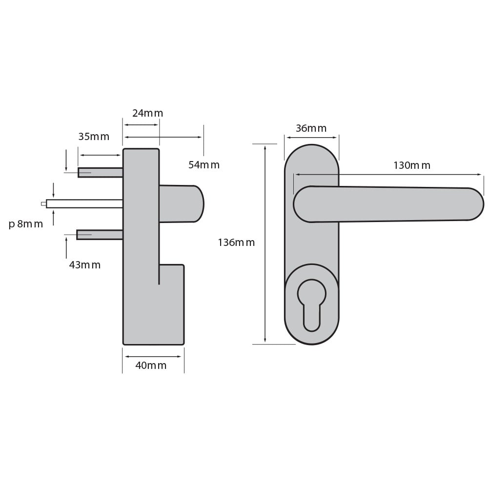 CQR SED-AD-K-C Outside Access Device complete with Knob & Euro cylinder (LEAD TIME: 2-3 DAYS) - Image 2