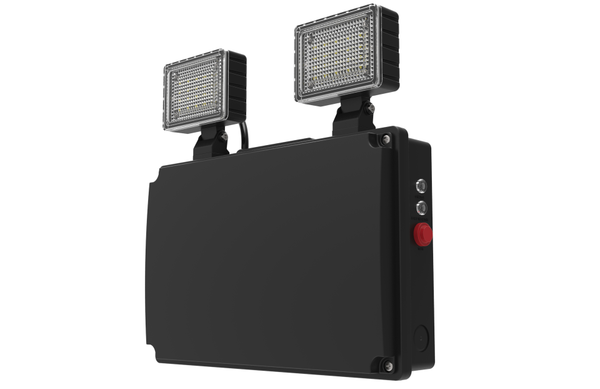 CQR TS/4/NM/BK/865 BLACK - Emergency LED Twin Spot, 2x250lm, IP65 (LEAD TIME: 2-3 DAYS)