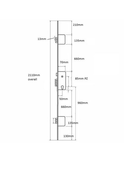 Vicaima Latch 10 Pin Bolt Key Wnd Multipoint Door Lock - Image 6