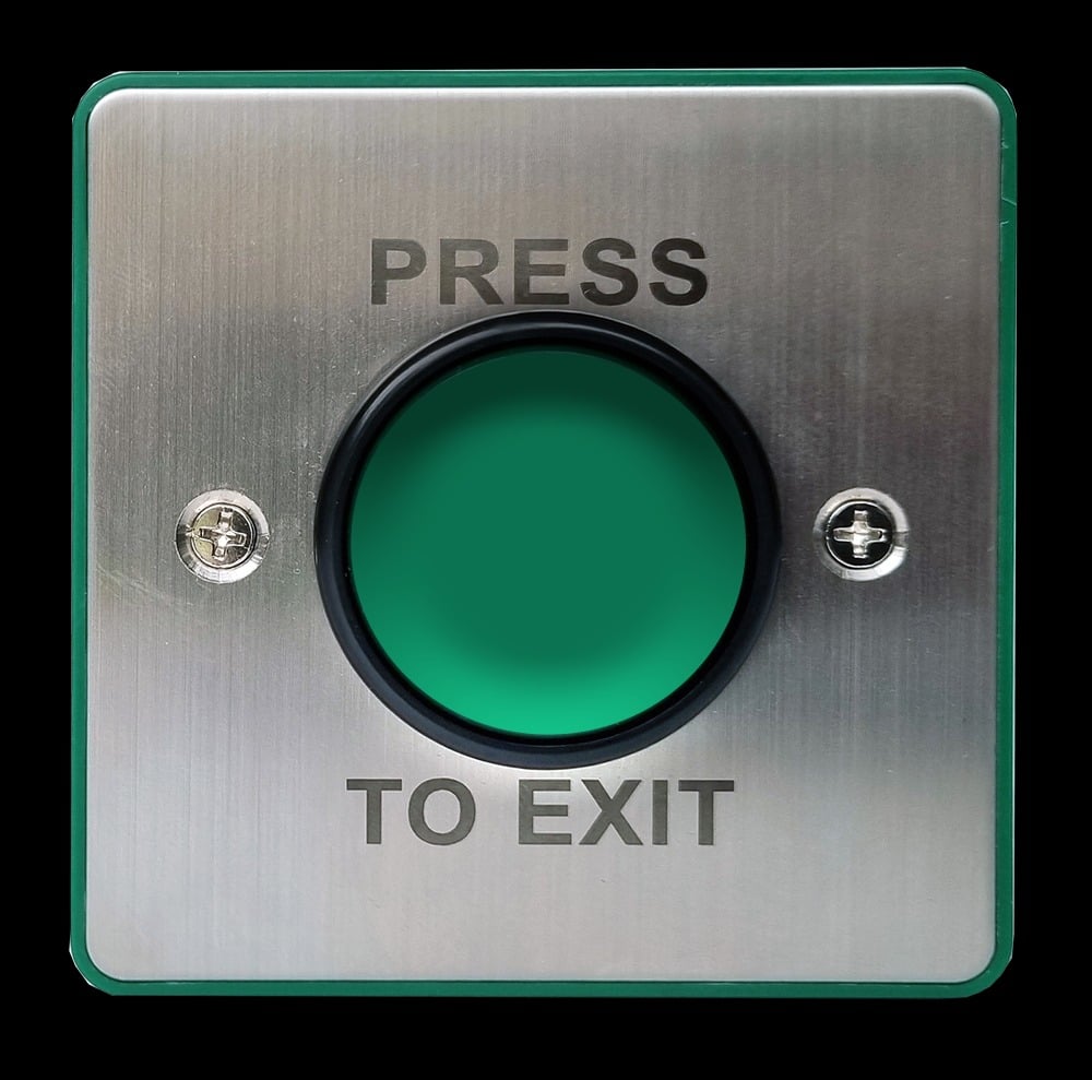 CQR XB/SS/PTE/GBB Stainless Steel Button With Green Backbox  (LEAD TIME: 2-3 DAYS)