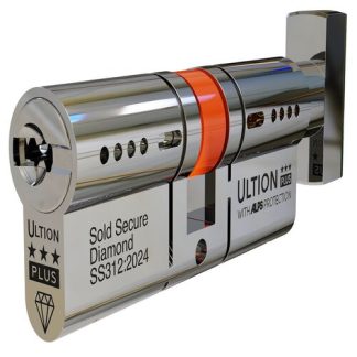 Ultion ALPS Euro Key & Turn Cylinders British Standard Kitemarked TS007 3* - Brass or Chrome Finish  (LEAD TIME: 2-3 DAYS)